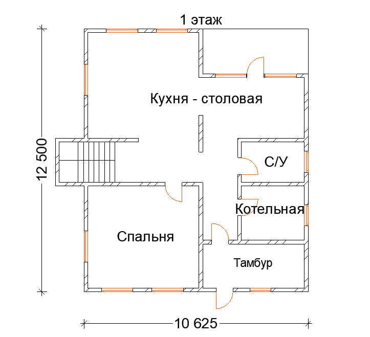 Планировка дома 7 на 9 одноэтажный